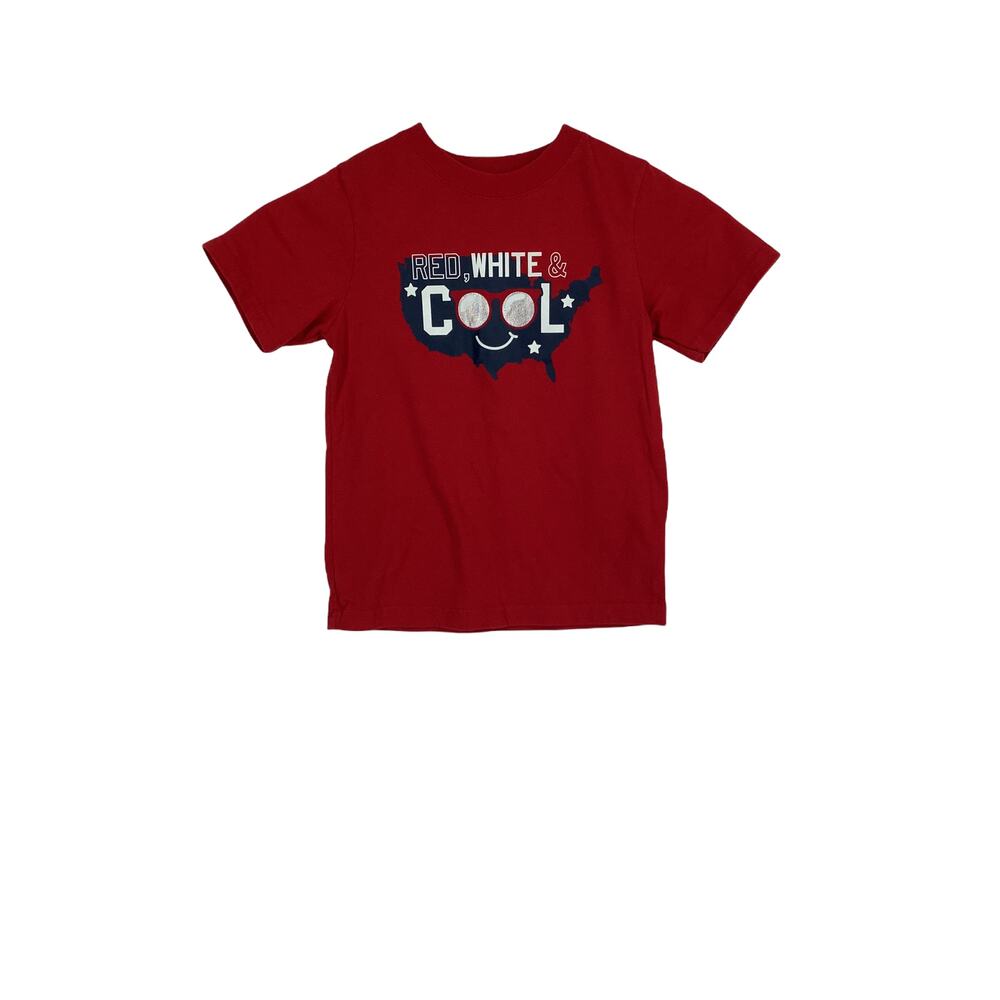 Celebrate! Patriotic Red American Short Sleeve T-Shirt Boy's Size 5T